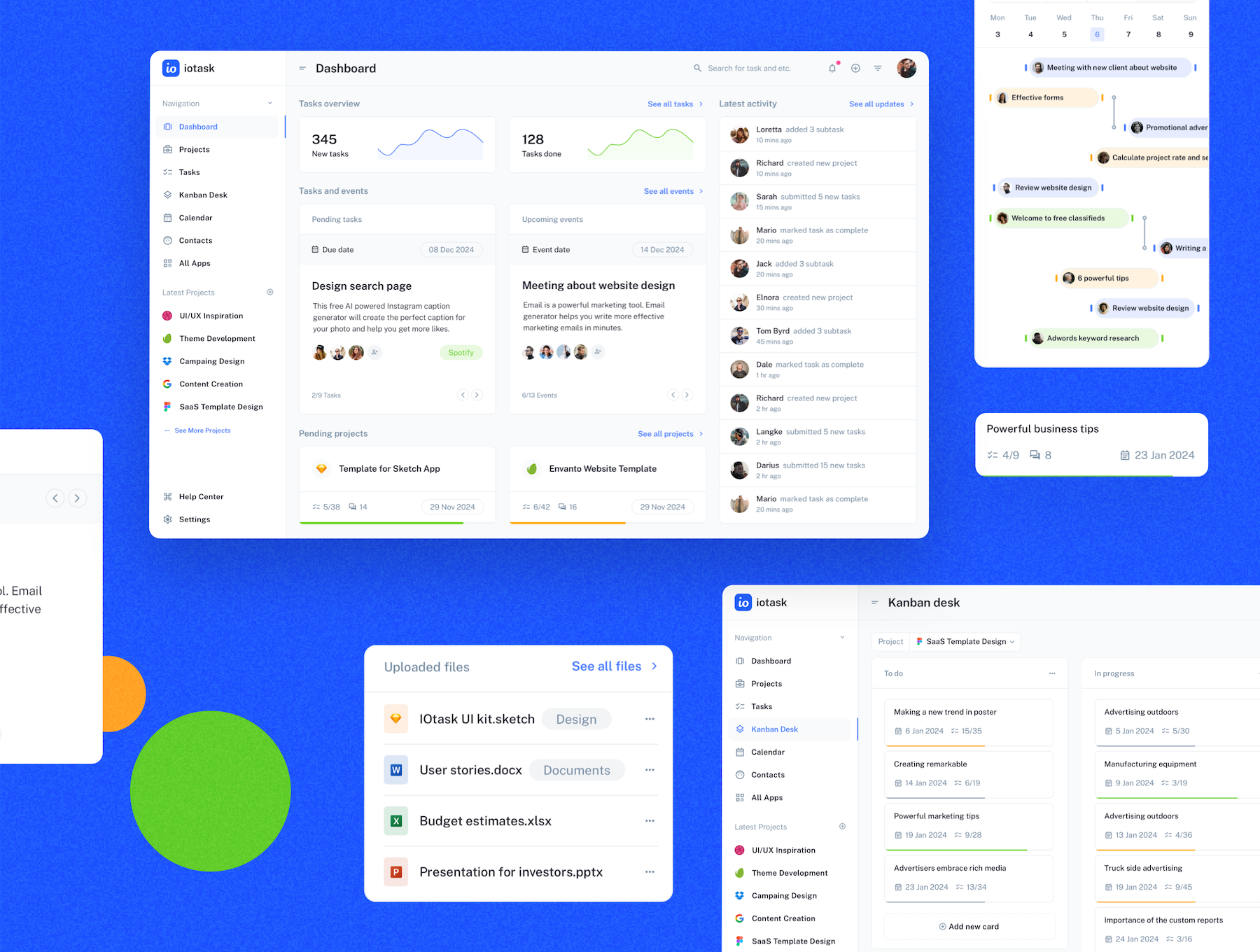 IOTask - web UI kit for project management apps preview 11