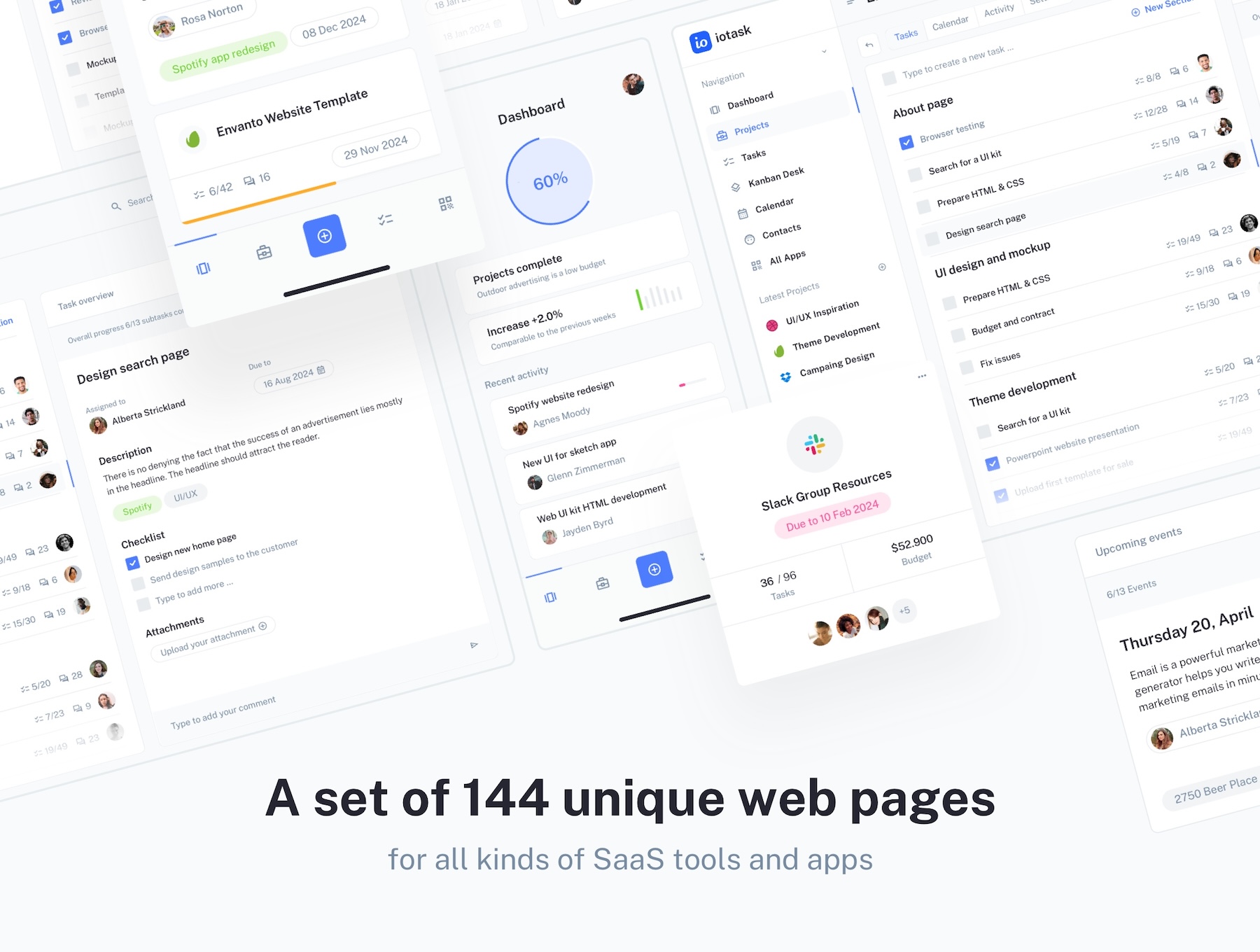 IOTask - web UI kit for project management apps preview 3