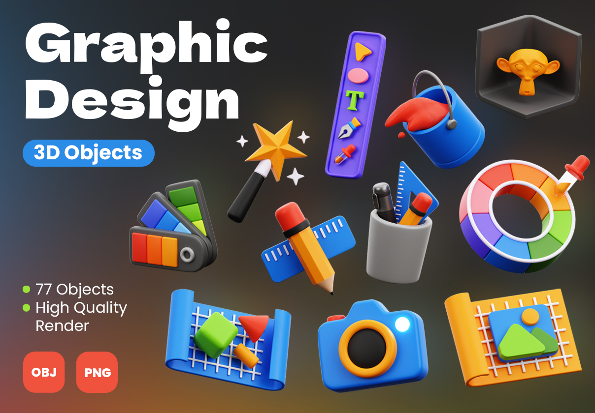 3D Graphic Design - design asset by UI8