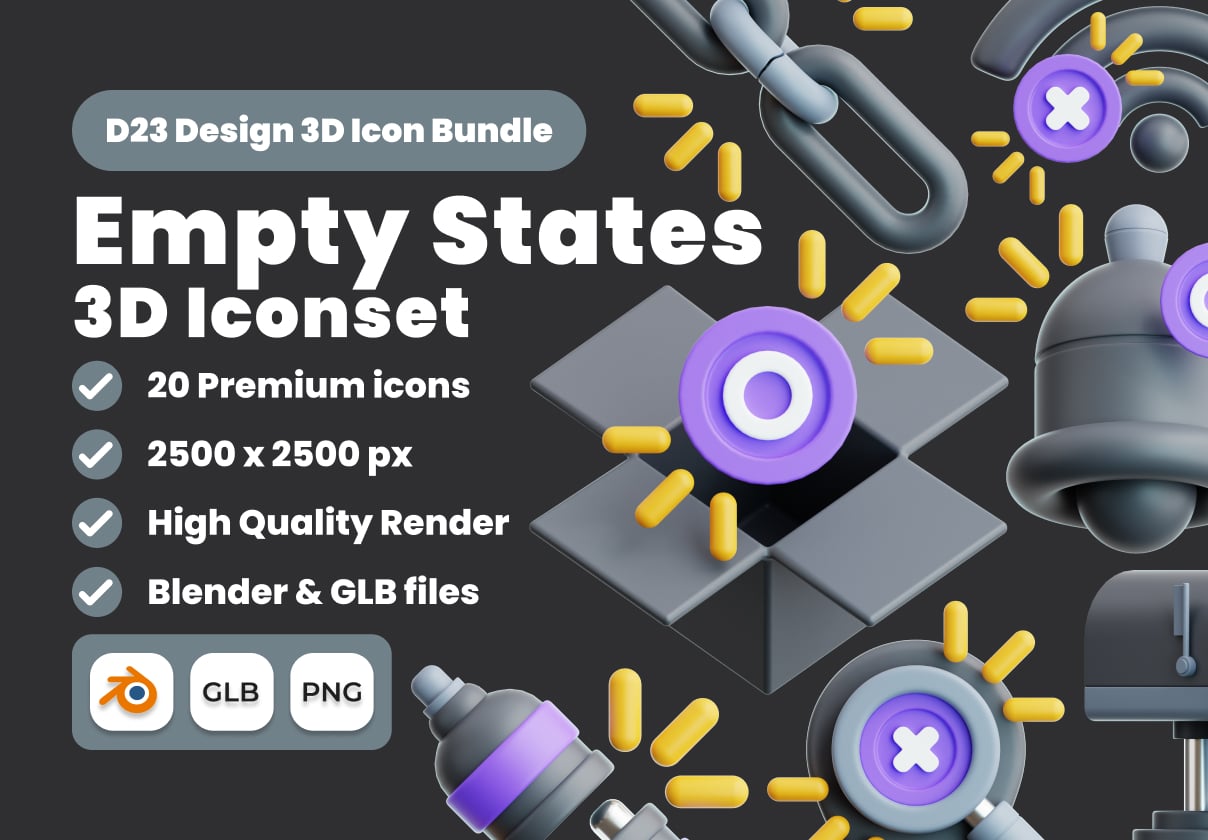 Empty States 3D Illustration Pack