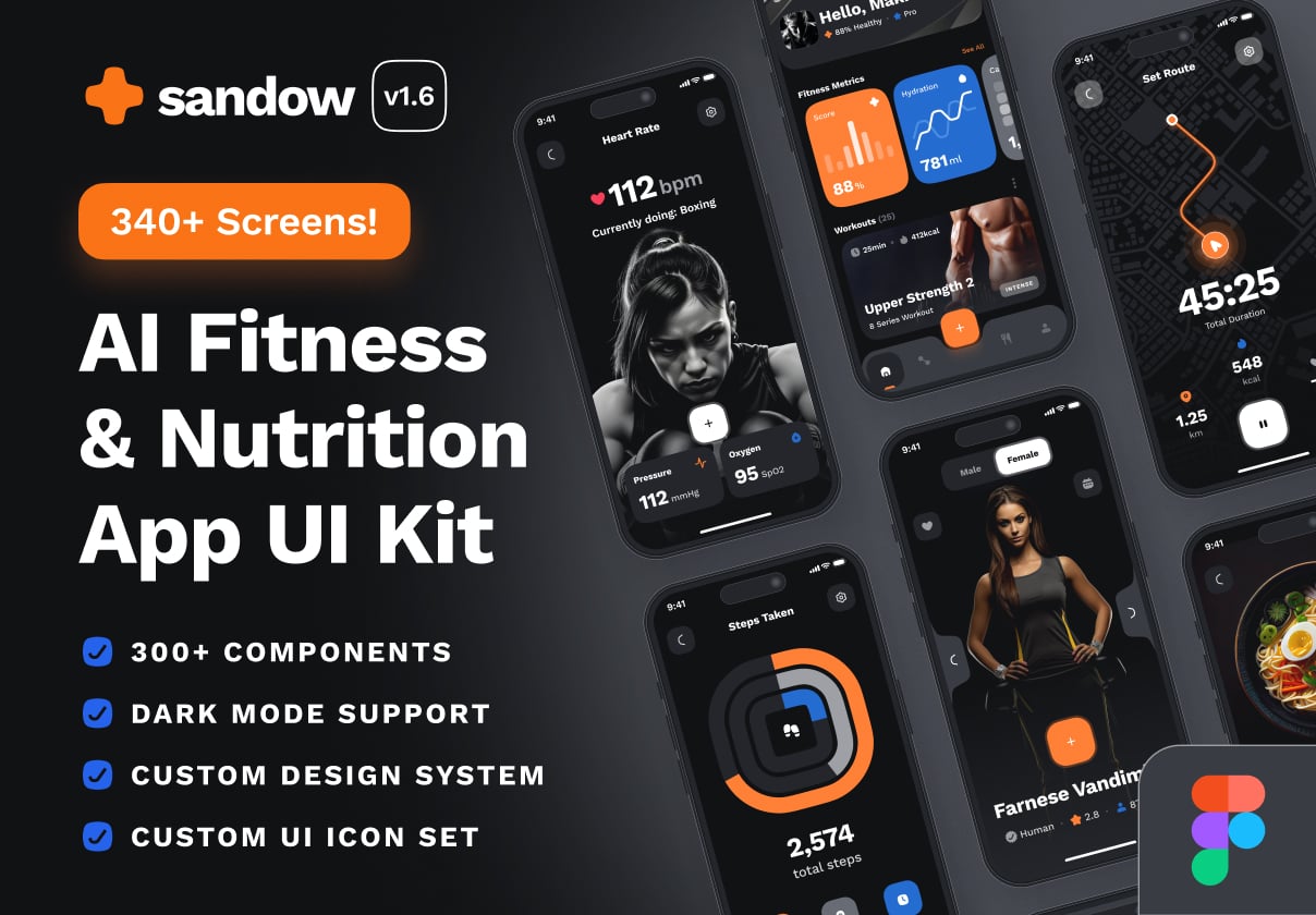 sandow UI Kit: AI Fitness & Nutrition App