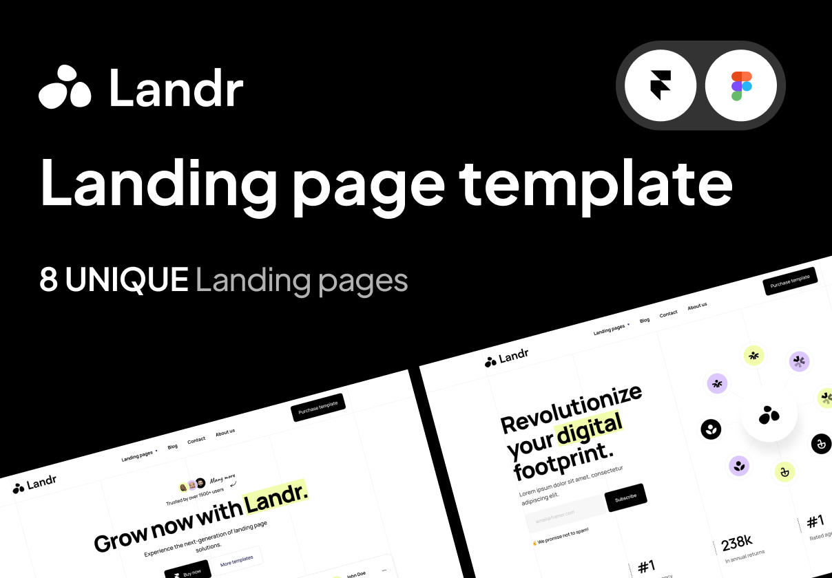 Landr Framer template - Uncategorized design asset by ui8