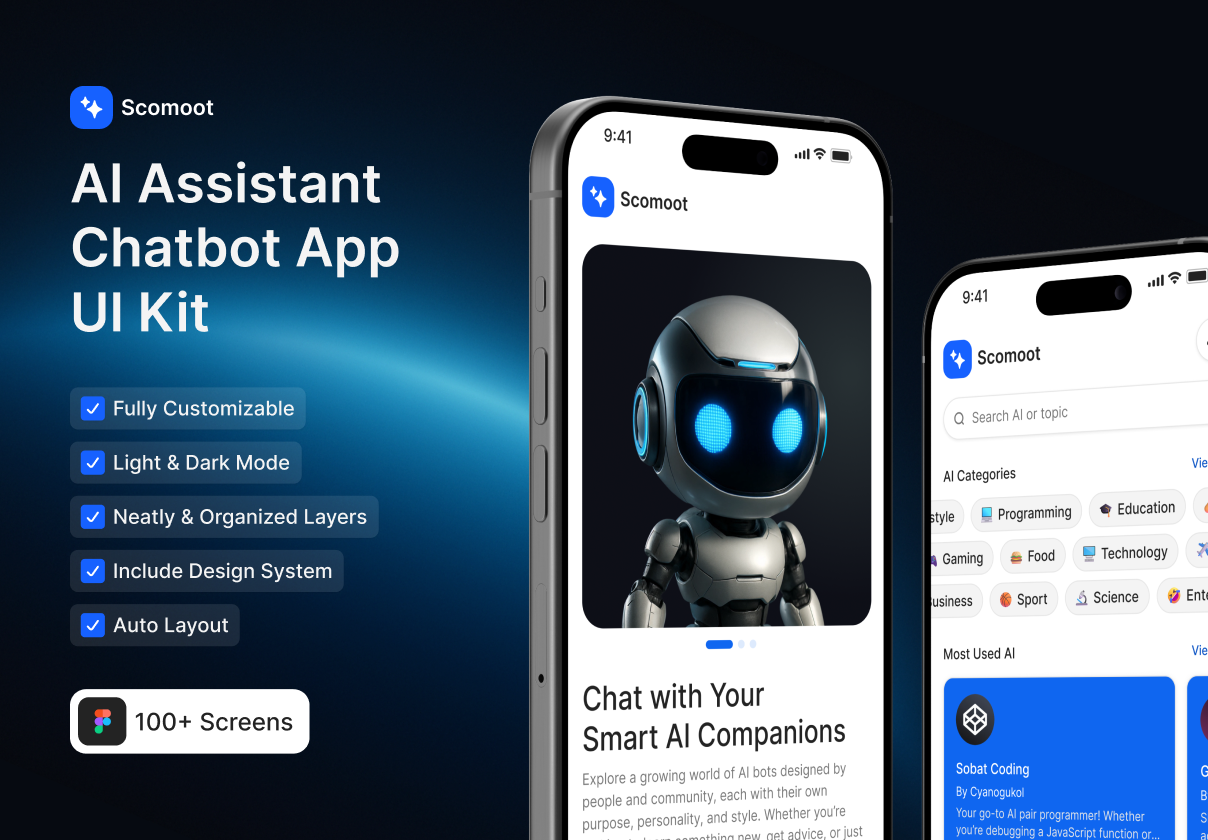 Scomoot - AI Assistant Chatbot App UI Kit