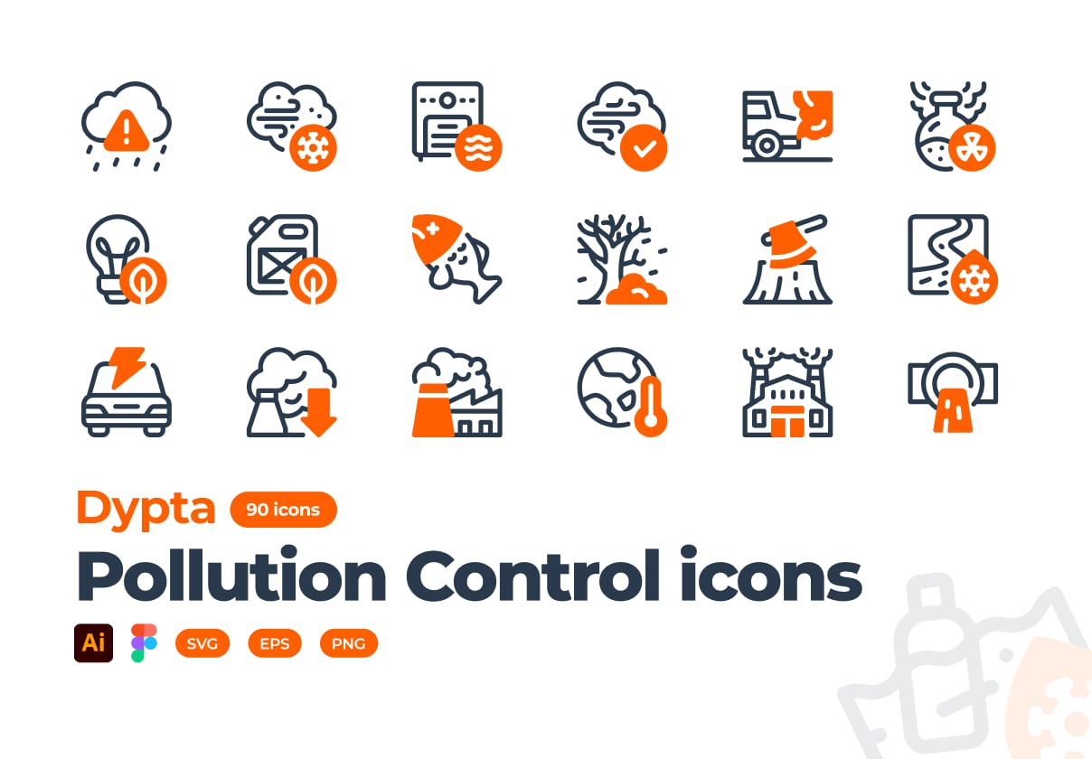 Pollution Control Icon Set - Uncategorized design asset by ui8