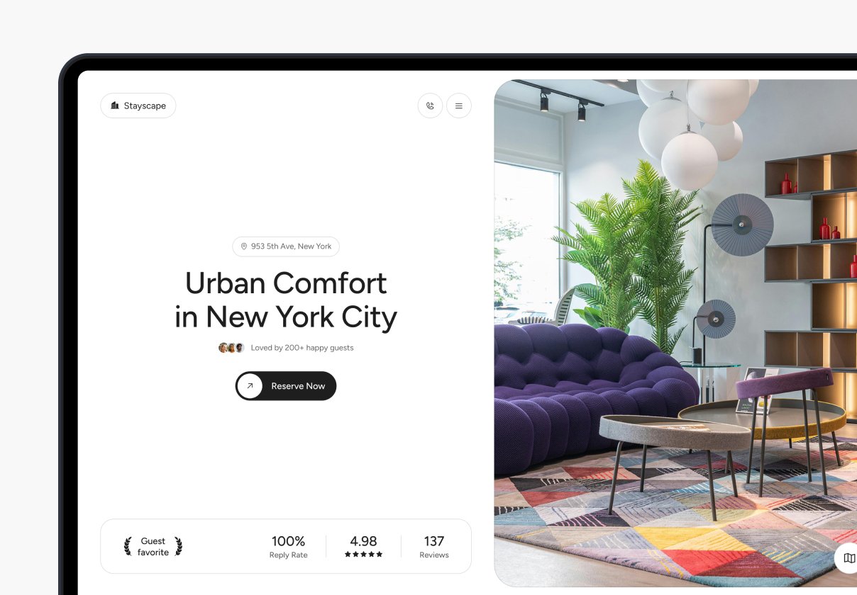Stayscape – Apartment Landing Page