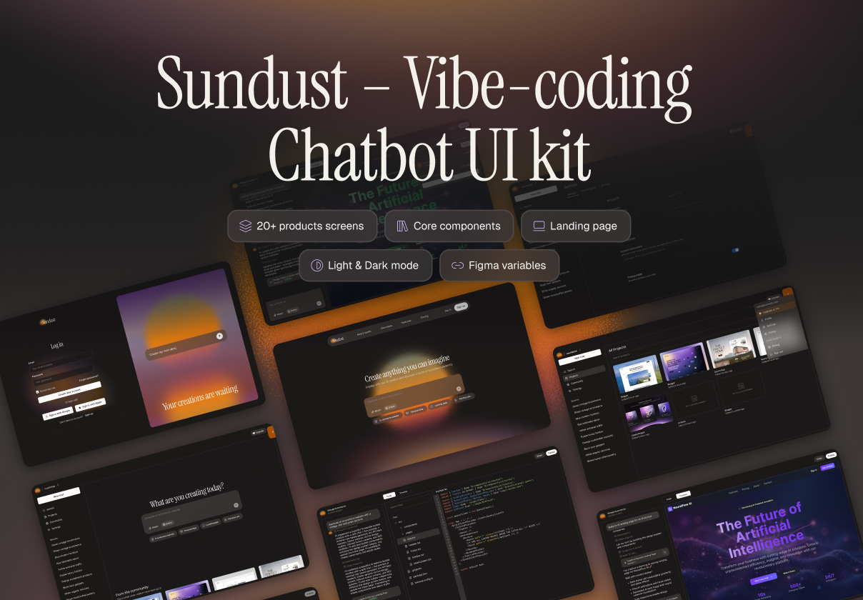 Sundust – Vibe-coding AI Chatbot UI Kit