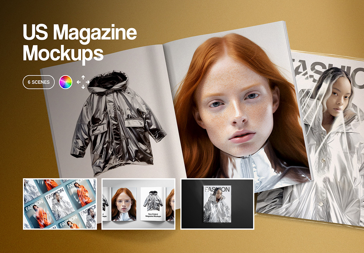US Letter Size Magazine Mockups - Blog design asset by UI8