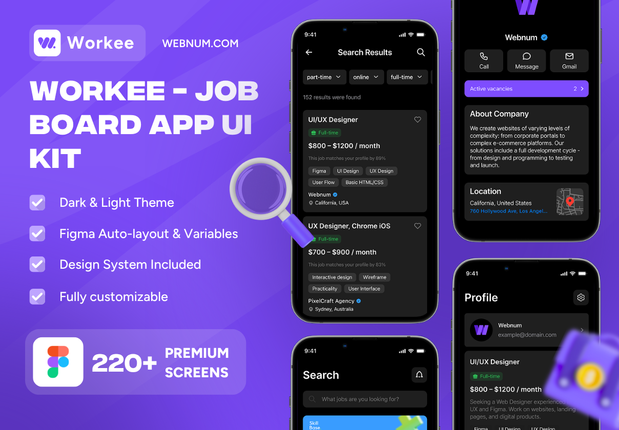 Workee - Job Board App Ui Kit